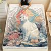 Artistic Cats  Print Flannel Blanket, High Quality Comfortable for All Seasons, Home Decor, Warmth and Comfort