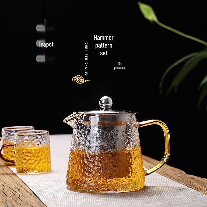 MUTTI Heat-Resistant Glass Tea Kettle with Stainless Steel Filter