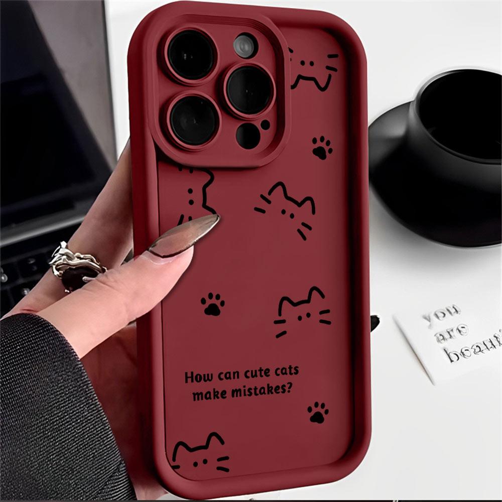 Bonita Funda de Teléfono con Dibujo Lineal de Gato y Perro para Xiaomi Redmi Note 14 13 12s 12 11 10 9s 9 8 7 Turbo 4 Pro Plus 4G 5G Cubierta Trasera Suave de TPU
