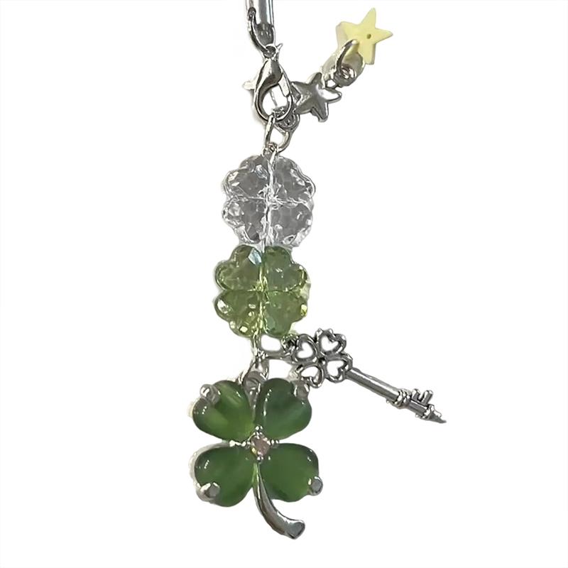 Exquisite Lucky Leaf Phone Pendant Phone Chain Cute Four Leaf Clover Keychain Backpack Decoration Accessories Gifts