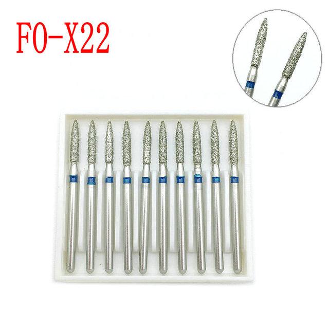 Extra lange Dental-Diamantbohrer FG Dia-Burs 1,6 mm Schaft für Hochgeschwindigkeits-Handstückbohrer Zahnarztwerkzeuge 10 Stück/Packung