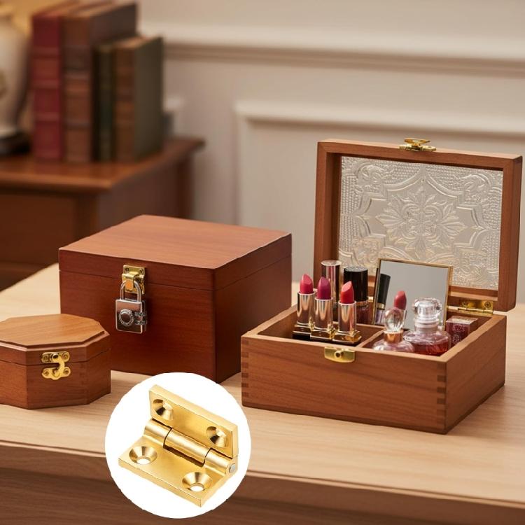 2 Piece Strong Copper Hinges Permanent Bronze Hinges Decors for Smooth Turn In Small Cabinets & Decorative Boxes