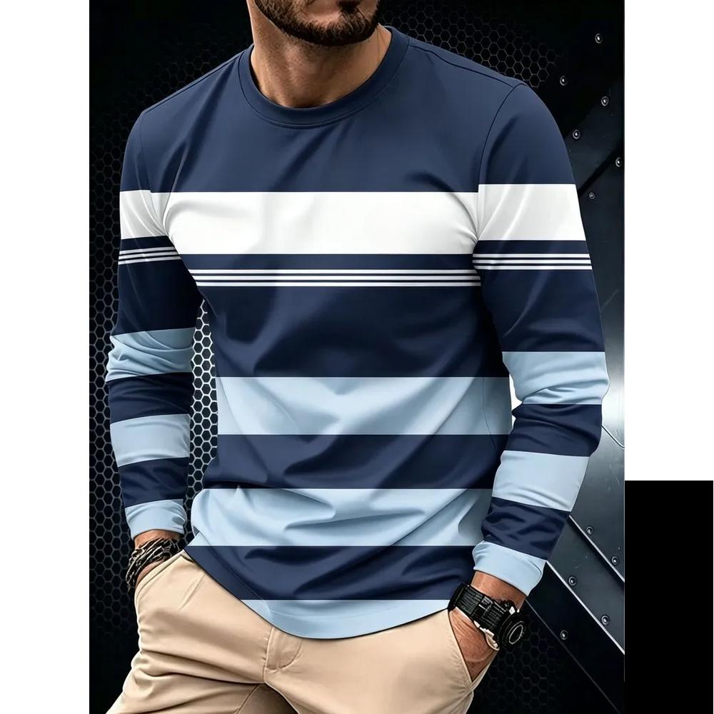 Casual Breathable Men's Long Sleeves Comfortable Versatile Pullovers Long Sleeves Men’s