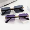 New Fashion Classic Rimless Sunglasses Cool Men Vintage Brand Design Metal Sun Glasses Women Shades Uv400 Fishing Eyeglasses