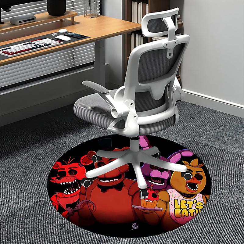 Freddy Fazbear's,Five Nights At Freddy's Chair Mat Round Rug Office Carpet, Machine Washable, Non Slip, Suitable for Living Rooms, Bedrooms