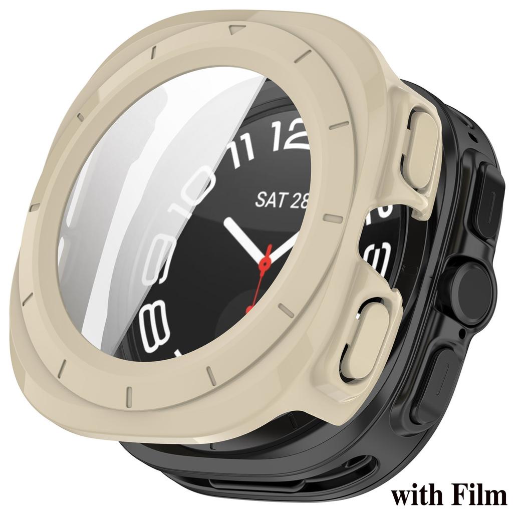 PC Case+Glass For Samsung Galaxy Watch Ultra 2025 Protective Screen Tempered Glass Film For Galaxy Watch 7Ultra 47mmBumper Cover