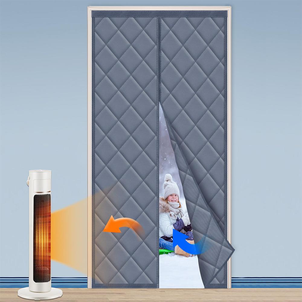 205/215CM Magnetic Thermal Insulated Door Curtain Insulation Cover Blanket Insulation Thicken Oxford Cotton Privacy Doors Screen