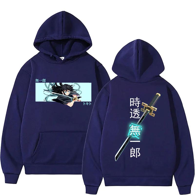 Anime Tokitou Muichirou Printed Hoodie Women Men Autumn Winter Warm Sweatshirt  Harajuku Streetwear Long Sleeve Tops