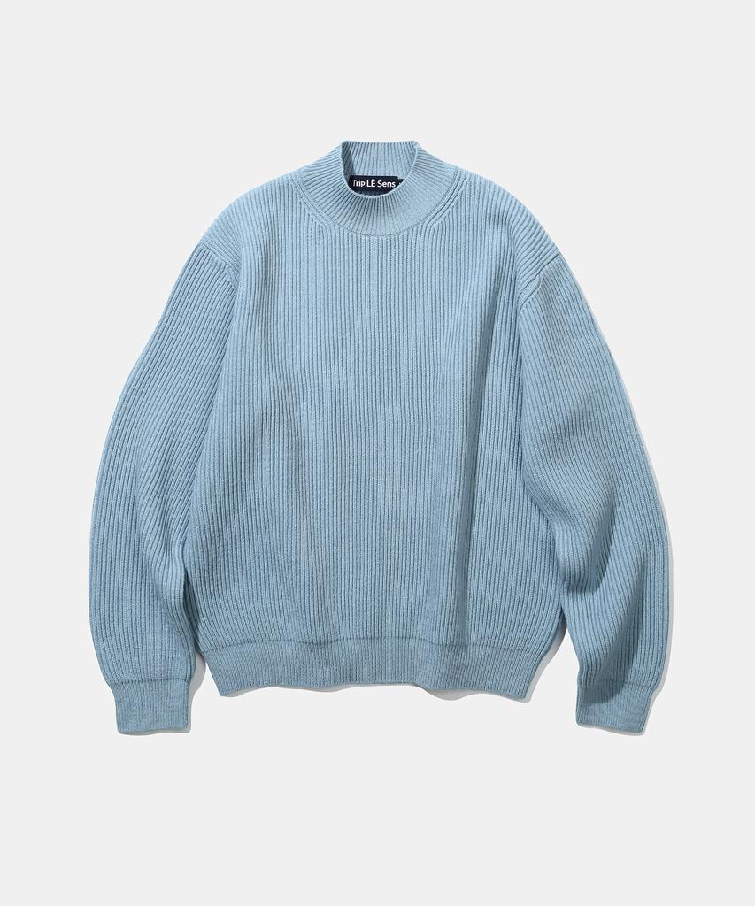 TRIP LE SENS Basic Mock Neck Over Knit (Man)_Brown