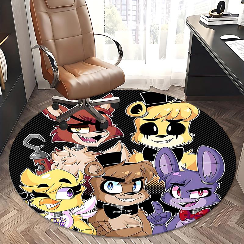Five Nights at Freddy's,FNAF Chair mat Round Rug-Office carpet, Machine Washable, Non-slip, Suitable for Living Rooms, Bedrooms, Entryways,