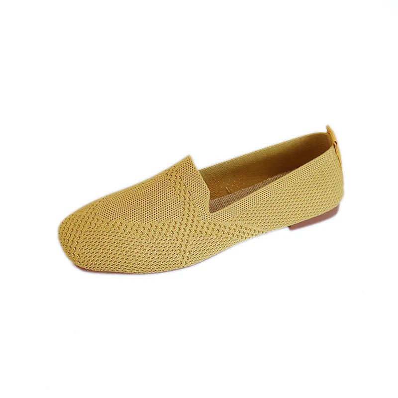 Fashion Shoes for Women Soft Sole Anti Slip Casual Flat Bottomed Womans Shoes Knitted Summer Breathable Large Size Flats Shoes