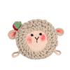 Wool Yarn Cartoon Small Shoulder Bag With Inner Pocket For Daily Outings