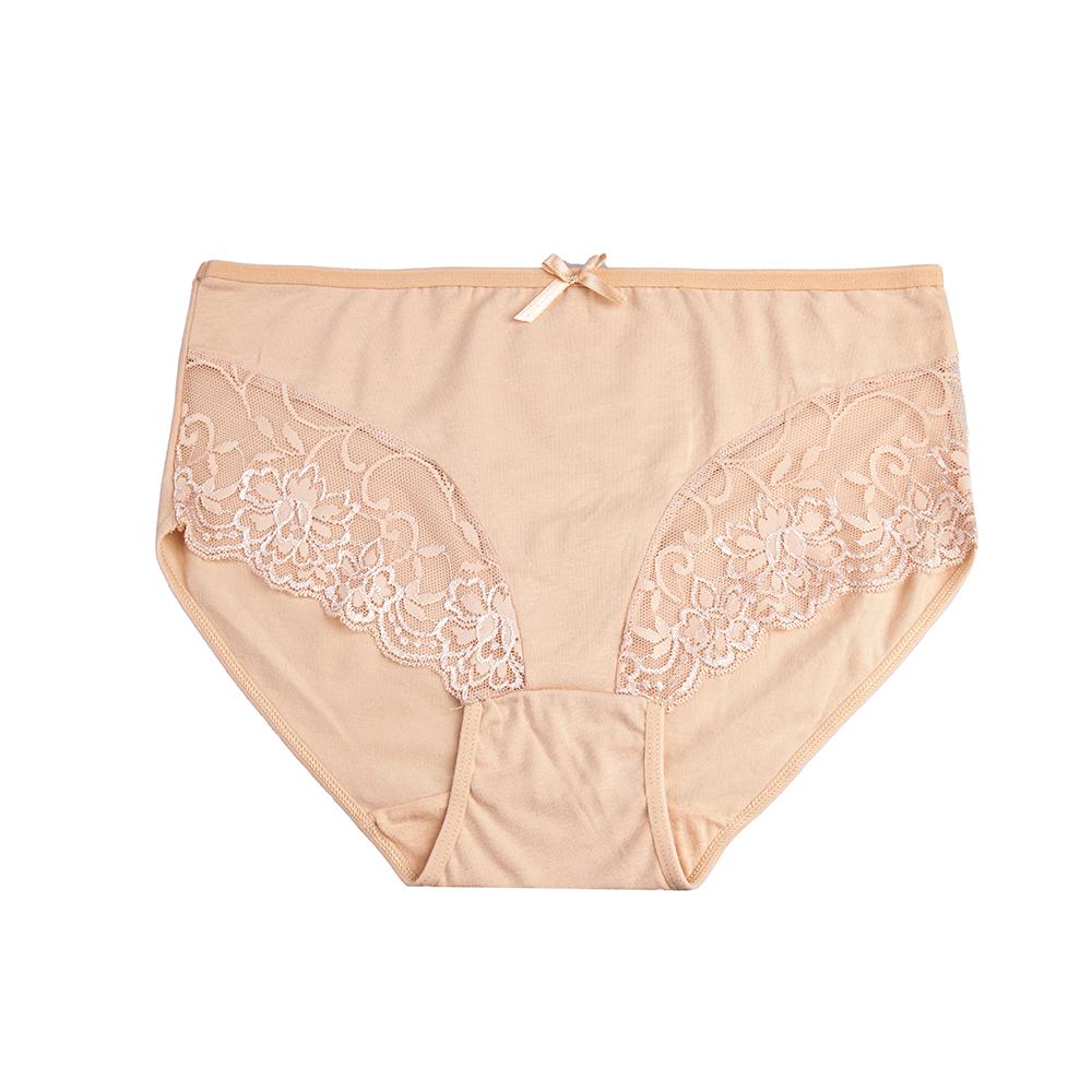 Plus Size Cotton Women Panties Sexy Lace Transparent Underwear Mid Waist Briefs 2XL-4XL 6pcs/set