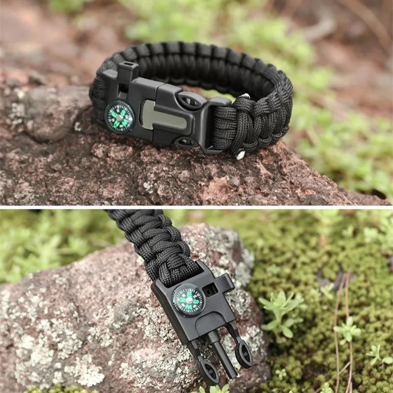 Outdoor Multi-function Paracord Survival Bracelet Men Women Camping Adventure Emergency Rescue Survival Rope Bracelet