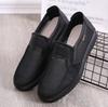 Flat Heel Casual Black Round Head Mesh Cloth Surface Hollow Summer Solid Color Mesh Shoes Men's Shoes Middle-aged and Elderly Men's Walking Shoes