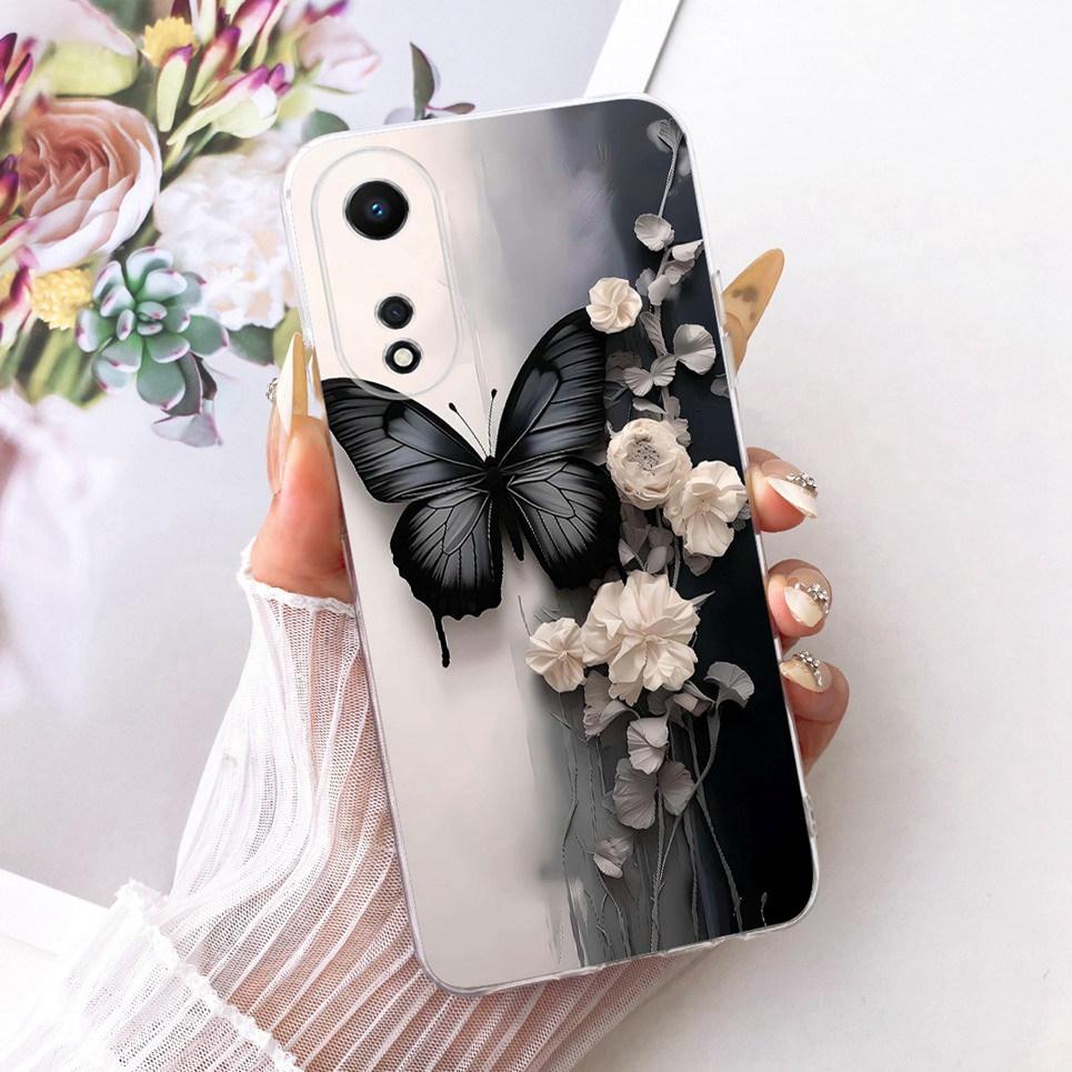 For Oppo A58 4G 5G CPH2577 A58x / Oppo A78 5G 4G CPH2483 Phone Case Bow Pattern Colorful Butterfly Flower Soft Silicone Casing