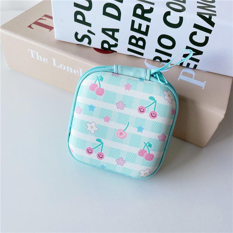 9,5*13,3 cm Cutie pentru căști Fermoar Cablu de date Linie de încărcare Cablu Husă de depozitare Geantă Femei Fete Rujuri Carduri Cutie de depozitare pentru monede