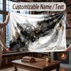 Abstract Geometric Theme Throw Blanket Custom Name Text Personalized Blanket Soft Cozy Blanket for Home Sofa Bed