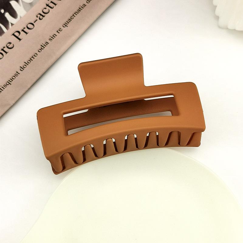 Korean High-end Frosted Grip Women's Shark Hair Clip - Solid Color, Large Size