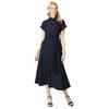 Debenhams Damen Midi-Kleid mit verdrehtem Halsausschnitt, figurbetont und ausgestellt