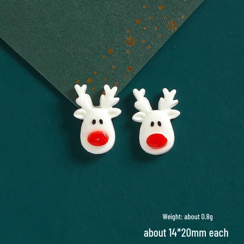 DIY Cartoon Weihnachtsmann & Rentier Harz-Accessoires für Handyhüllen & Haargummis
