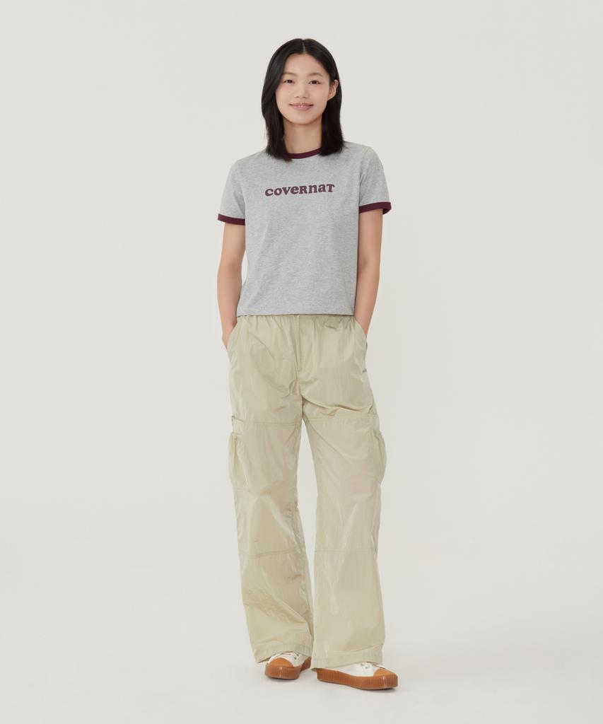 COVERNAT WOMAN Cooper Logo Ringer T-Shirt Dusty Blue