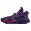 Li Ning Silencer CJ Bequeme Sport-Stoßdämpfung Rutschfest Abriebfest Stützend Mid-Top Basketballschuhe Herren-Sneaker Lila ABPQ049-4