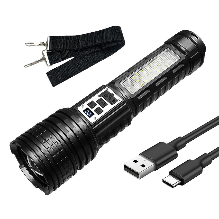 12000LM Rechargeable Flashlight Super Powerful Torch High Power Lantern Outdoor Emergency Lighting
