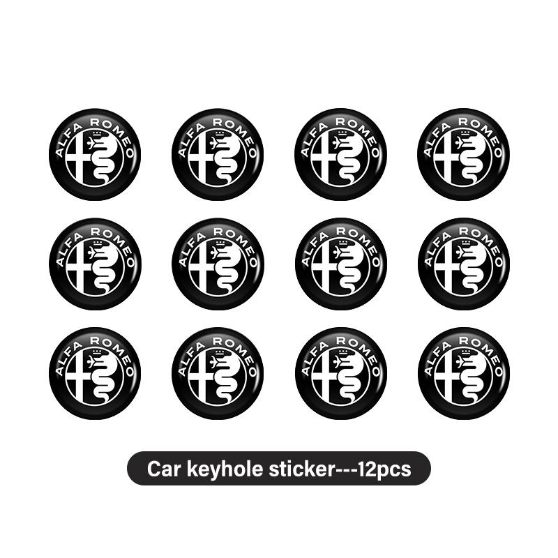 UHNPV1 TFLGX1 8/12Pcs For Alfa Romeo 15mm Giulietta GT 159 147 156 Mito Brera Car Remote Key Stickers Car Door Badge Emblem Car Accessories