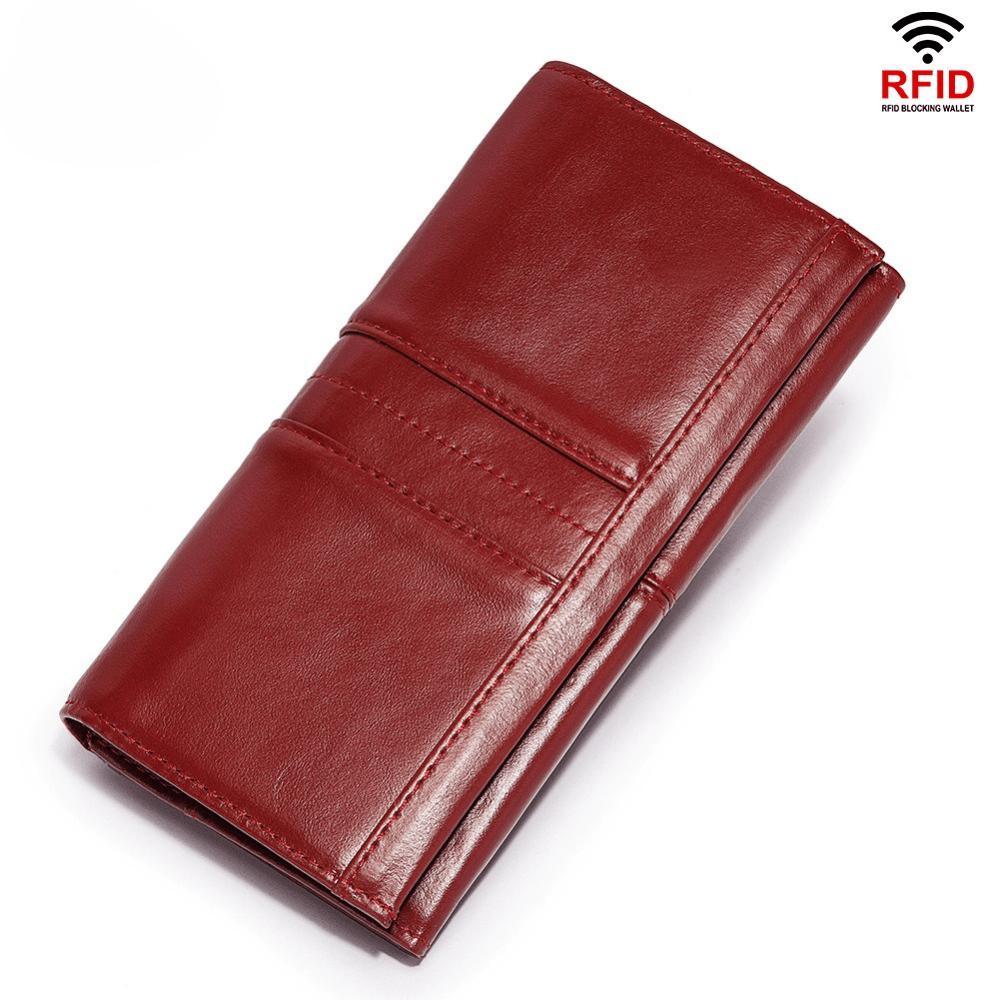 Porte-monnaie long anti-vol RFID pour femme multi-cartes porte-monnaie portefeuille femme
