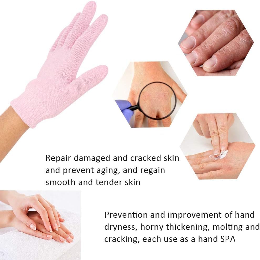 COSLUXE 1 Paar Spa-Handschuhe, Gel-Handschuhe, Feuchtigkeitsspendende Handmaske für trockene Hände, Handpeeling-Maske, Spa-Handschuhe, Feuchtigkeitsspendende Handschuhe für Damen Mädchen