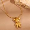 Titanium Steel Necklace, Wind Bear Pendant Necklace Female, Gold Niche Design Light Luxury High-end Necklace Necklace Necklace