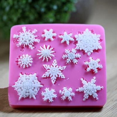 Kar Tanesi Şekilli Silikon Fondan Sugarcraft Dekorasyon Kalıp Yumuşak Kek Kalıbı