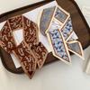 Luxury Floral Silk Scarf Long Hair Band Fashion Neck Strap