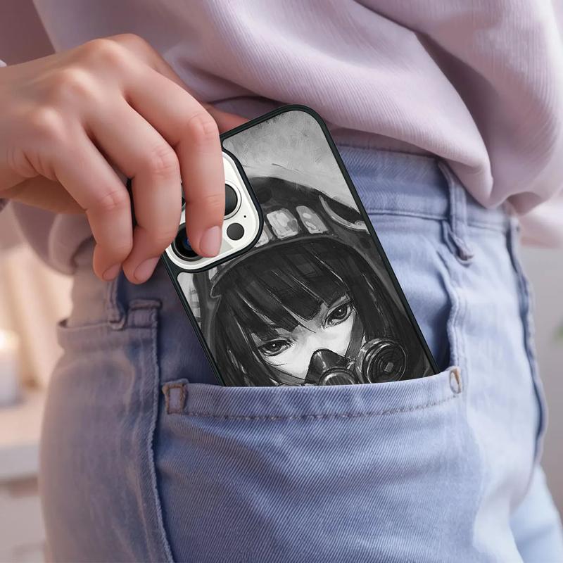 Coque de téléphone Fille Anime Masque Pour iPhone 17 Air 15 16e 14 13 Pro Max Coque 12 11 Pro Max PLUS cover