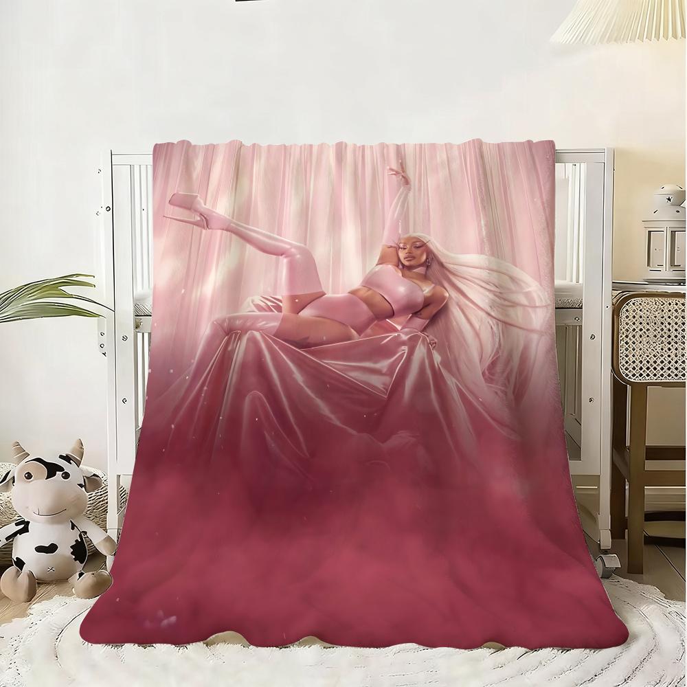 Singer Cardi B Throw Kid-Friendly Flannel Throw Blanket Soft Warm Anti-Static Washable All Season