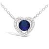 [N6827] - Colar Prata 'Love' safira branca (ródio) - 12x12 mm