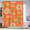 Colorful Shower Curtain Flower Print Pattern Home Decoration Waterproof Bath Room Decor