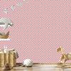 Checkerboard Wallpaper Coral and White, Soft Shapes 50x1000