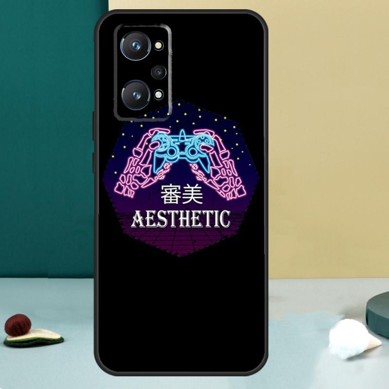 Retro Aesthetic Japanese Game Over For Realme 14 13 Pro Plus 10 11 12 GT 5 6 6T GT7 Pro C61 C55 C53 C51 C21Y C25S C75 C67 Case