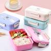 Bento box na jedlo s nádobami, mikrovlnná obedová krabička pre deti, školský piknikový kontajner na jedlo