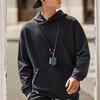 Li Ning Solid Color Fleece Hooded Sweatshirt Men Tops Black AWDT747-3
