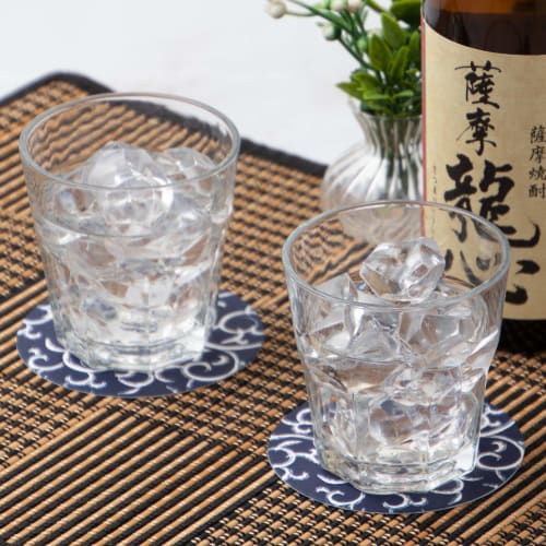 Endo Shoji TKG Paper Coasters, Navy Blue with Arabesque Pattern (100 pieces), Round, 90mm Diameter, 1mm Thick, a Must-Have for Evening Drinks, Commerc