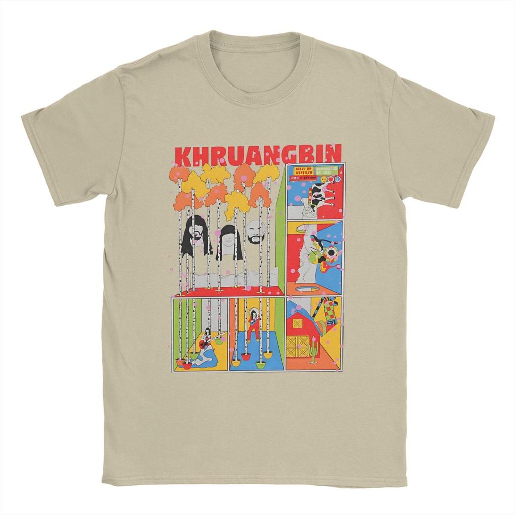 Novelty Khruangbin Abstract Art Work T-Shirt Men Round Neck 100% Cotton T Shirt Short Sleeve Tees Birthday Gift Tops