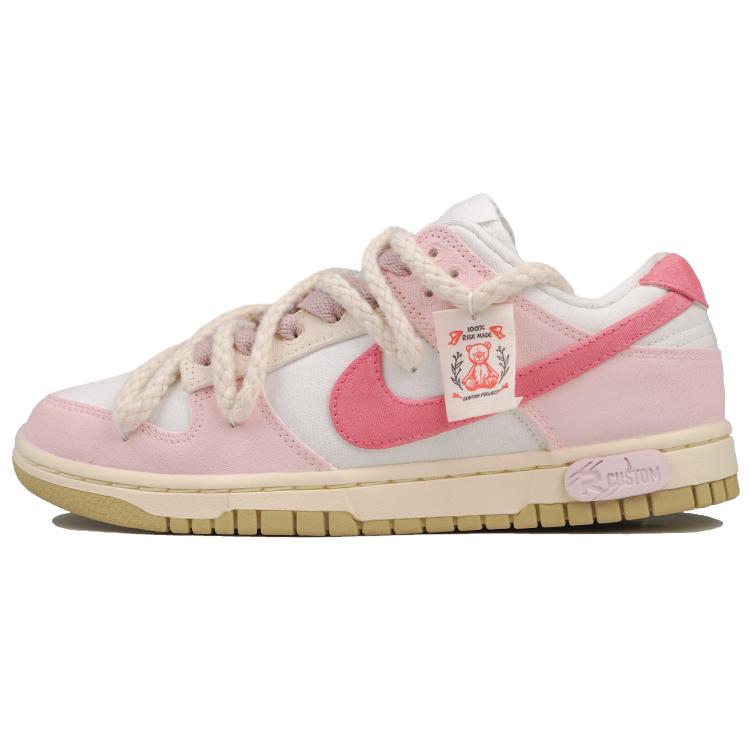 Nike Dunk Low RISK Bear Sweetheart Slip Resistant Cushioning Abrasion Resistant Low Top Skateboard Shoes Women's FD0868-133(Team27-S-BOX)