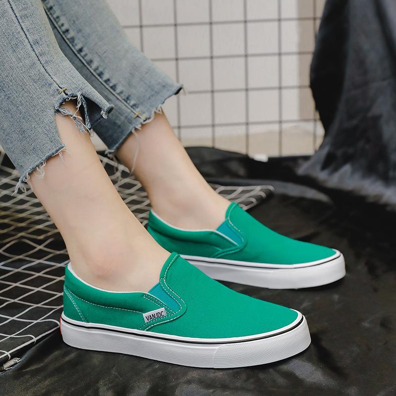 Weiße Segeltuchschuhe Damen Paar Slipper Flache Bequeme Freizeitschuhe Mode Plattform Damen Vulkanisierte Schuhe Zapatillas Mujer