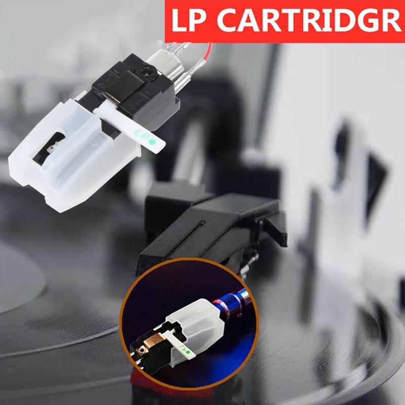 Dual Stylus Turntable Cartridge Double Ruby and Sapphire Stereo Stylus Needles+line for LP 78 RPM Record Player Replacem