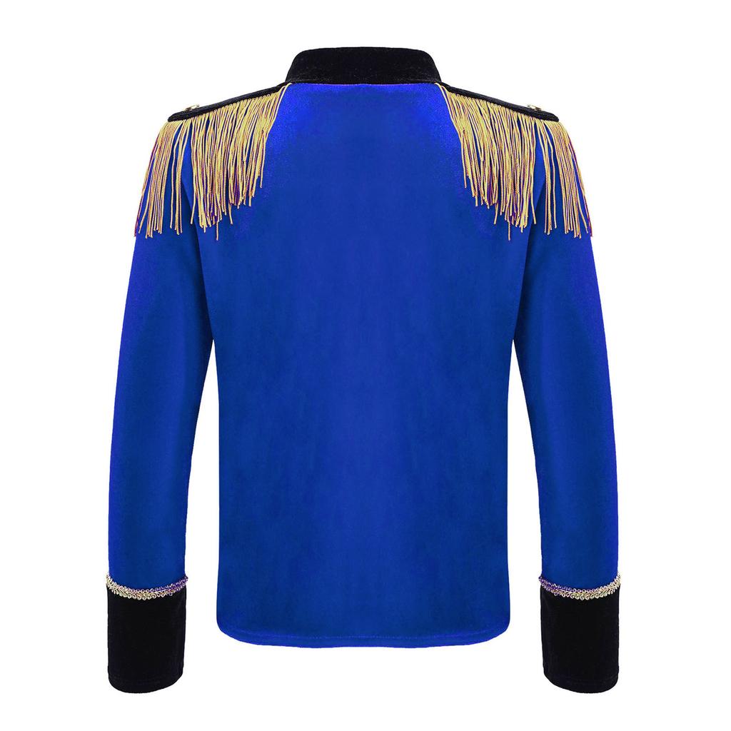 Boys Circus Coat Honor Guard Uniform Cosplay Long Sleeves Tassels Performance Costume Tops Jacket