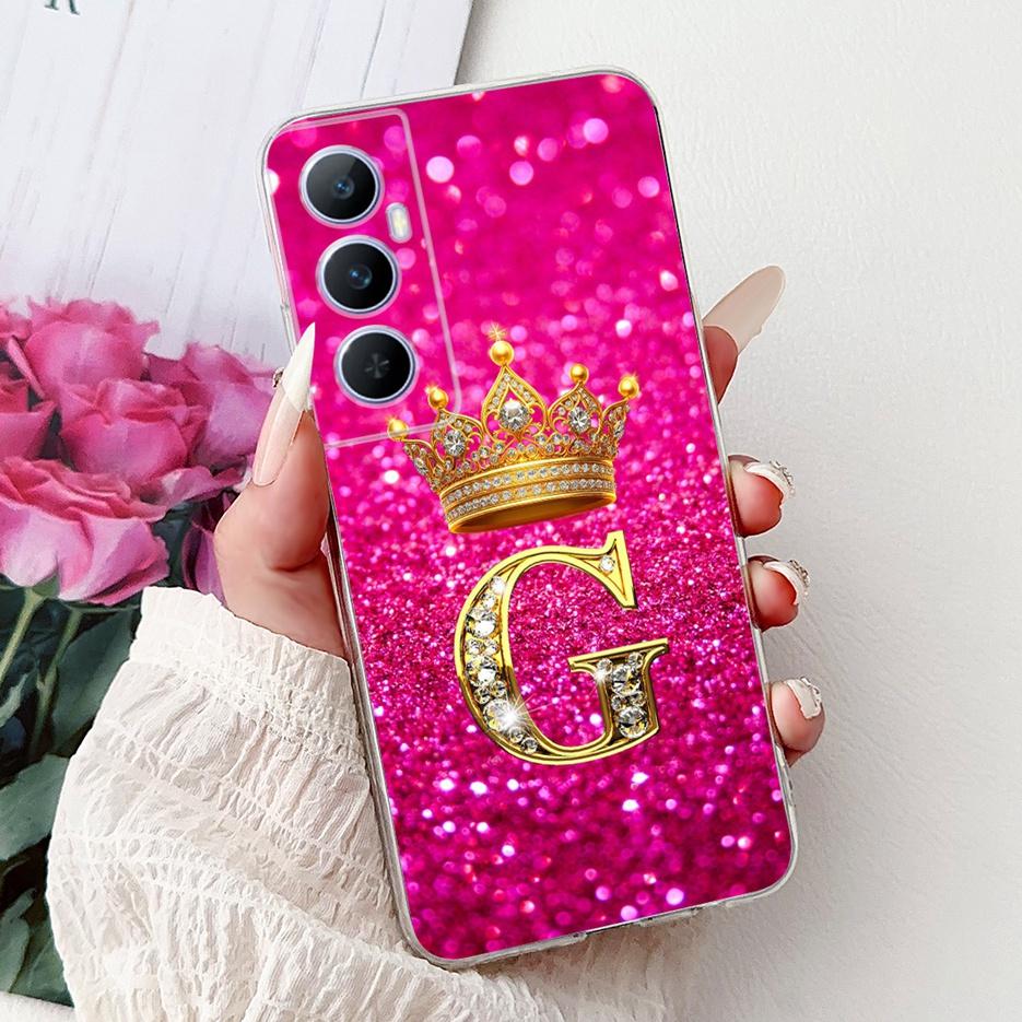 For Realme C65 4G Case RMX3910 Clear Silicone Luxury Letters Cover Soft Slim Phone Case For Realme C65 RealmeC65 4G Fundas Shell