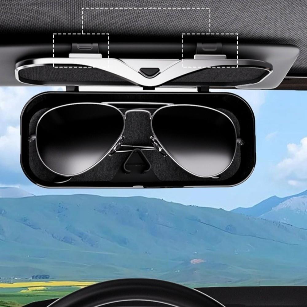 Premium Car Visor Glasses Case Flocking Inner ABS Eyeglasses Protection Box Storage Stable Car Sunglasses Holder Automobile